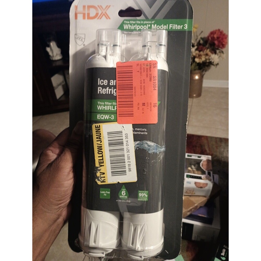 2 Pack HDX  Refrigerator Water Filter Replacement Whirlpool Mode 3. EQW-3